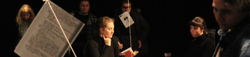 students performing theatre